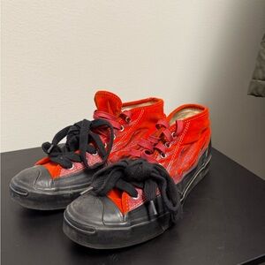 Converse Kids Red and Black Flame Sneakers